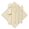 Hoffmaster® Pre-Rolled Caterwrap Kraft Napkins with Wood Cutlery